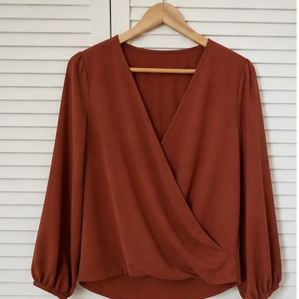Rust Ruffle Blouse